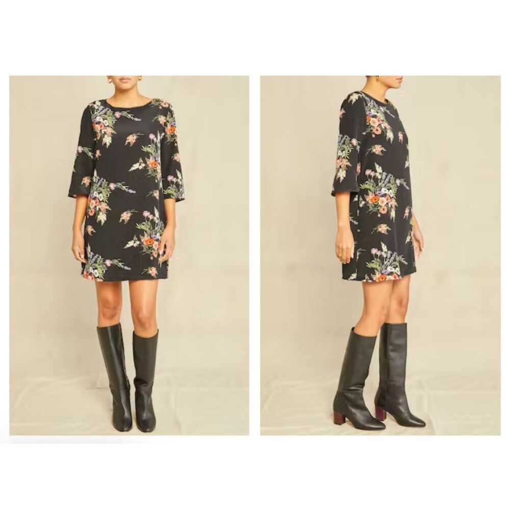 Amour Vert Sandrine Silk Floral Dress - XXS